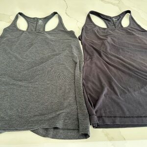Ladies 2 gap fit  shirts  with a races back size L black and gray
